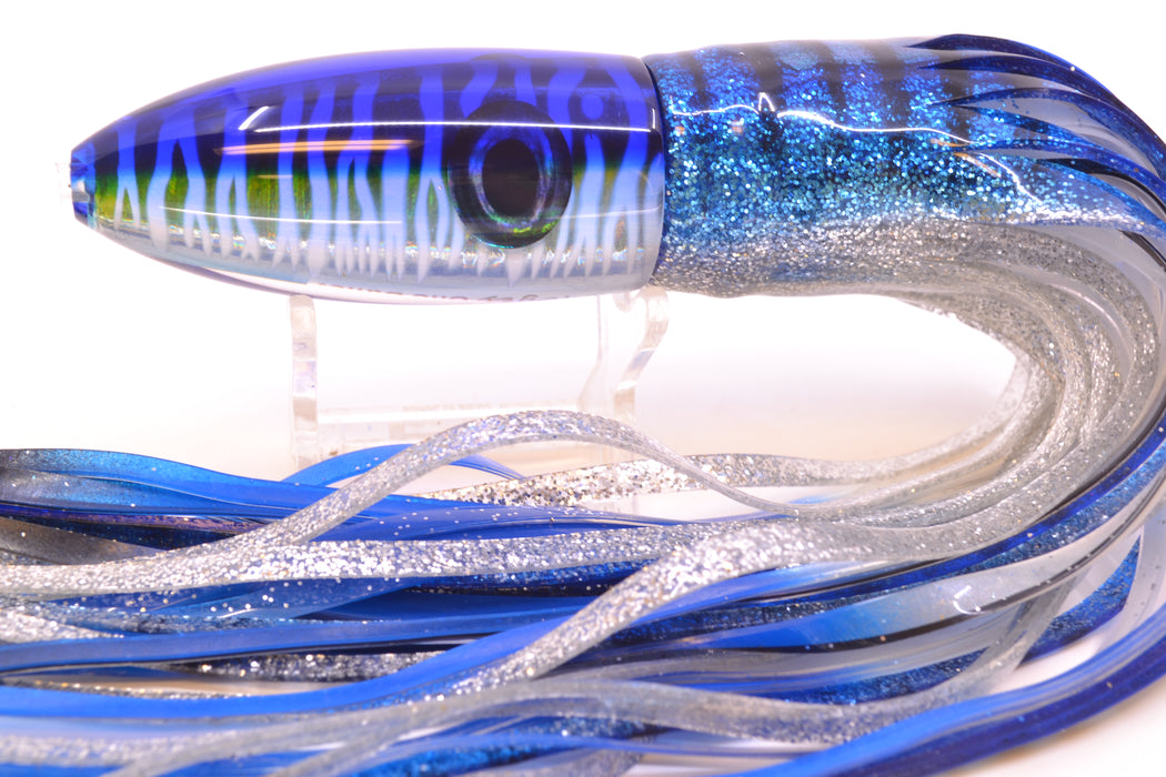 Moyes Lures Blue Mackerel Keeled Medium Ono Bullet 9" 8.7oz Skirted Blue Aurora
