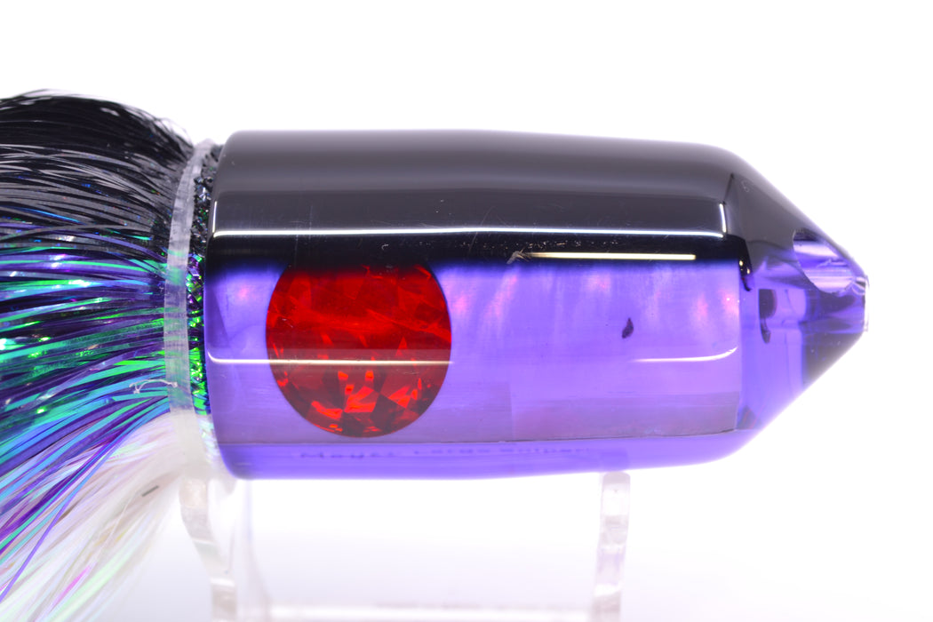 Moyes Lures Purple MOP Black Back Red Eyes 2-Hole Large Sniper Jet 12" 12oz EZ Flash