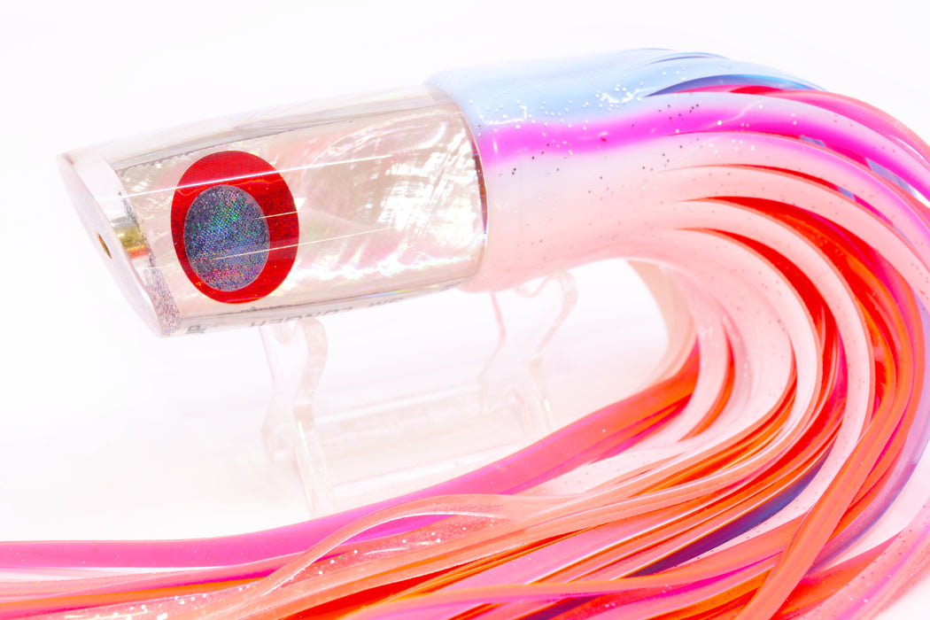 Koya Lures White Angel Wing MOP JP Small Lunger 10" 6oz Skirted Pink Salmon GZE