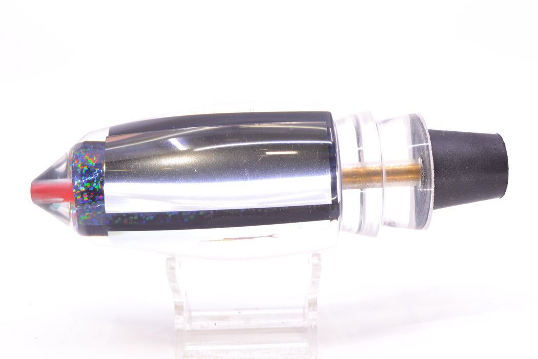 Aloha Lures Clear Mirrored Black Rainbow Large Deep Six 12" 9.2oz