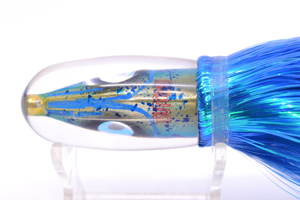 Tsutomu Lures Blue Mahi Fish Head Pau Hana Blunt Bullet 7" 4oz Strobez Royal Blue