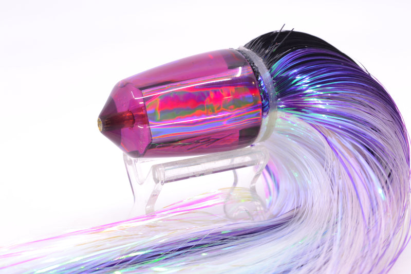 Koya Lures Purple Rainbow Bullet 9"+ 7.5oz EZ Flash Black-Purple Stripes-White