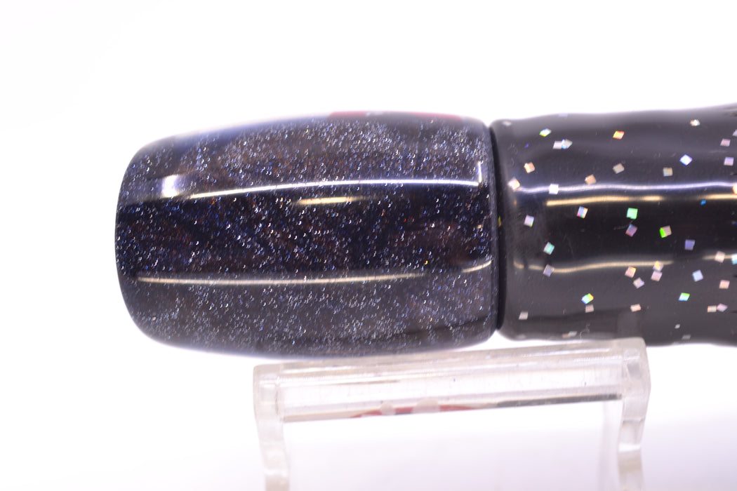 Coggin Lures White MOP Black Back Jetted Sugar Bear Slant 9" 4.7oz Skirted Black