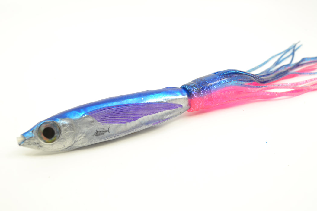 Aloha Lures Silver Rainbow Blue Back Slapstick 5" 5.5oz Skirted Blue-Pink