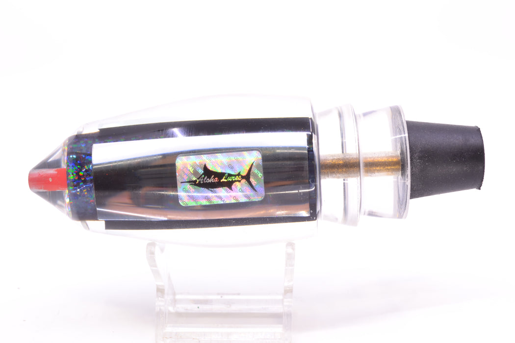 Aloha Lures Clear Mirrored Black Rainbow Large Deep Six 12" 9.2oz