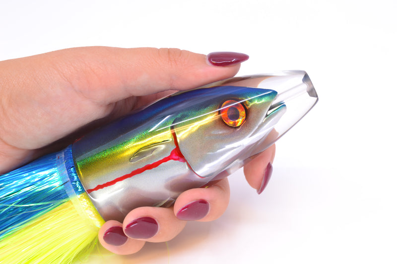 JB Signature Lures Bleeding Blue-Gold-Silver Fish Head Large Barrel Bomb 12" 9.5oz Strobez