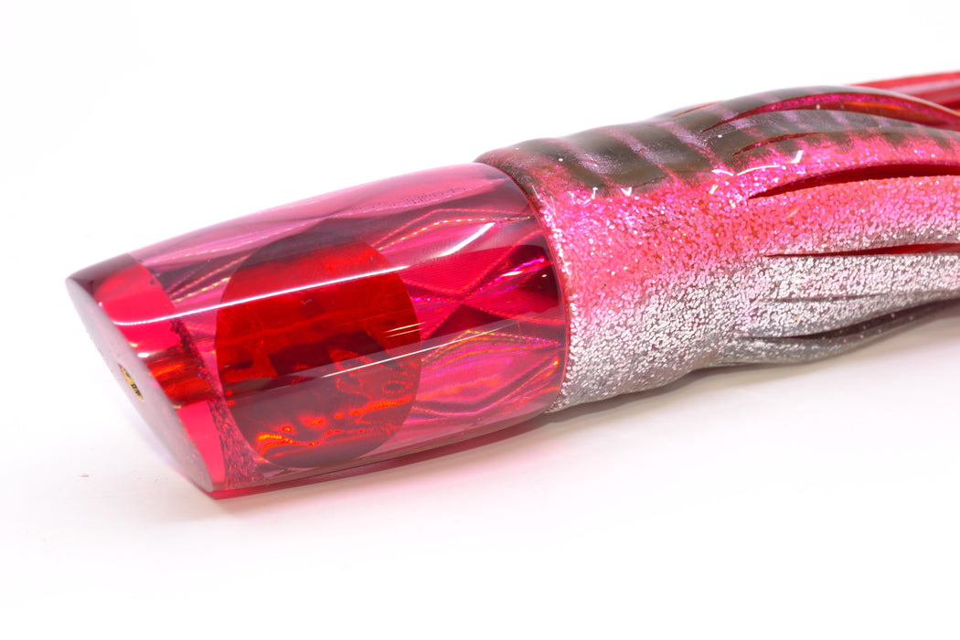 Koya Lures Red Rainbow Diamond Red Eyes 614 9" 7oz Skirted Pink Aurora/Red
