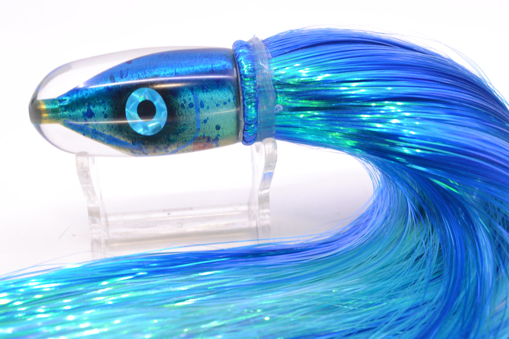 Tsutomu Lures Blue Mahi Fish Head Pau Hana Blunt Bullet 7" 4oz Strobez Royal Blue