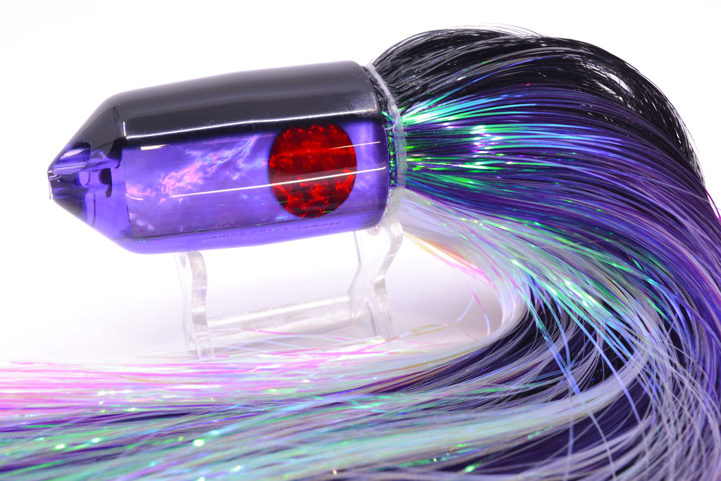 Moyes Lures Purple MOP Black Back Red Eyes 2-Hole Large Sniper Jet 12" 12oz EZ Flash