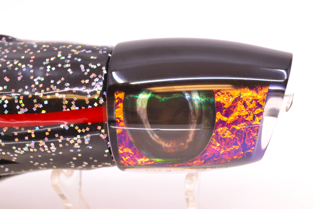 Moyes Lures Purple-Pink Dichro Black Back Taxi Eyes Large J-Boy 14" 9oz Skirted Black