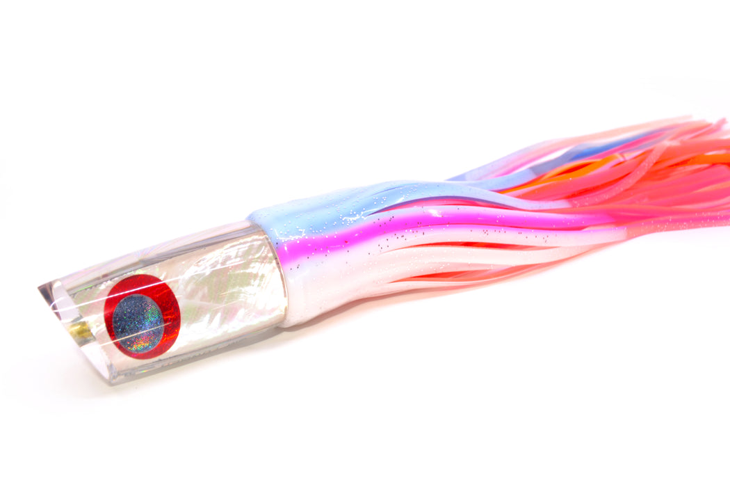 Koya Lures White Angel Wing MOP JP Small Lunger 10" 6oz Skirted Pink Salmon GZE