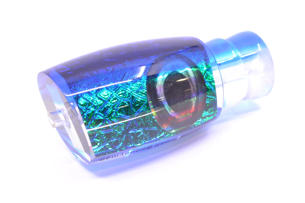 Moyes Lures Blue-Green Oil Slick Blue Back Taxi Eyes Small Boogeyman 9" 1.5oz