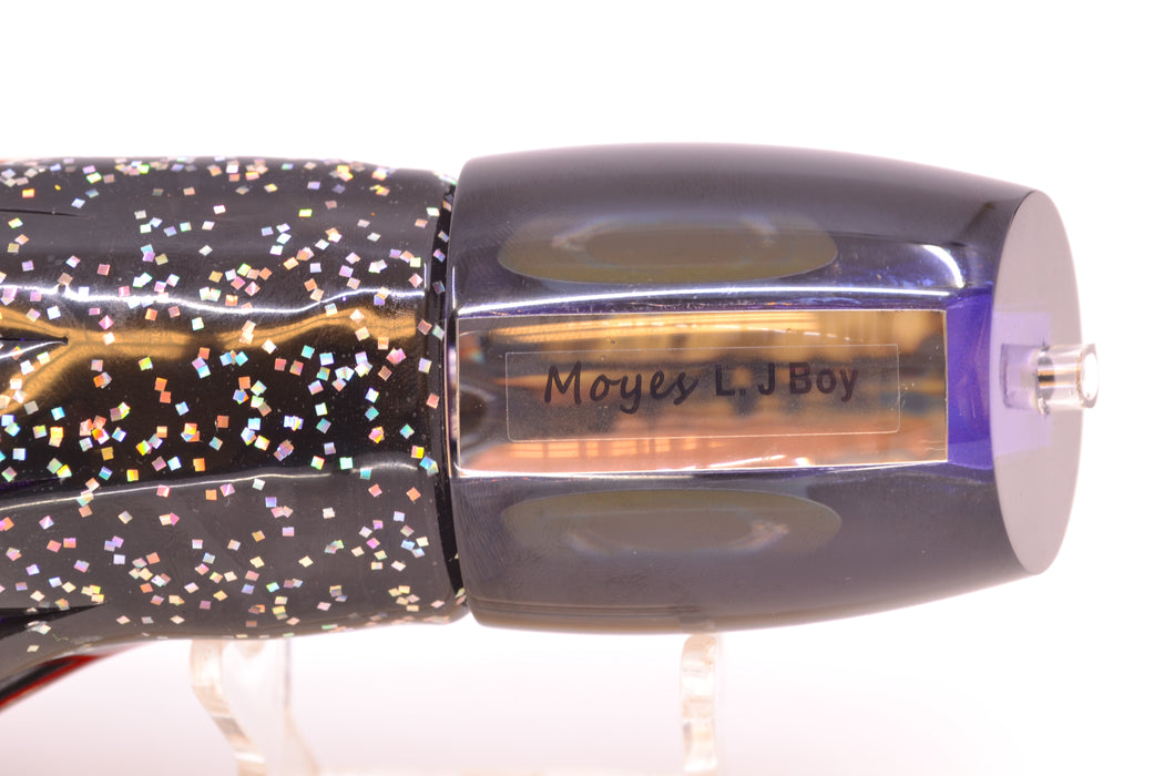 Moyes Lures Purple-Pink Dichro Black Back Taxi Eyes Large J-Boy 14" 9oz Skirted Black