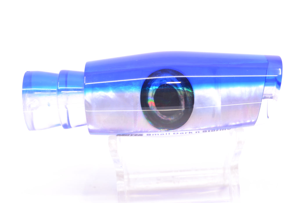 Moyes Lures White MOP Blue Back Taxi Eyes Small Dark-N-Stormy 9" 2.6oz