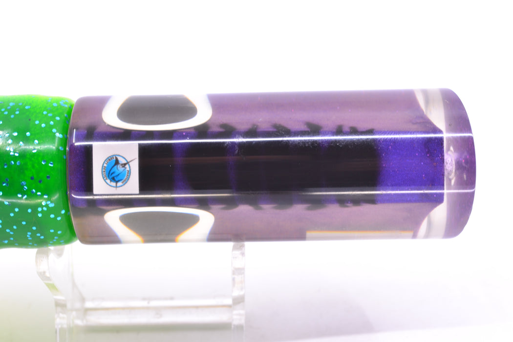 Azores Lures Purple Mackerel Black-Rainbow Eyes Marlin Reaper 12" 10.4oz Skirted Green