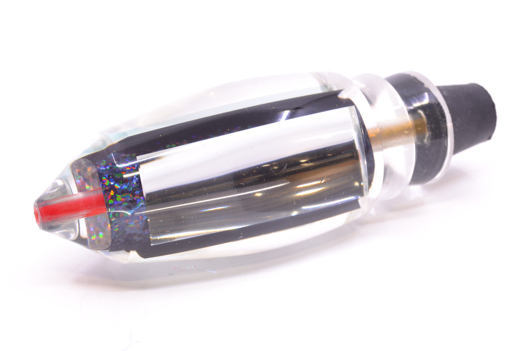 Aloha Lures Clear Mirrored Black Rainbow Large Deep Six 12" 9.2oz