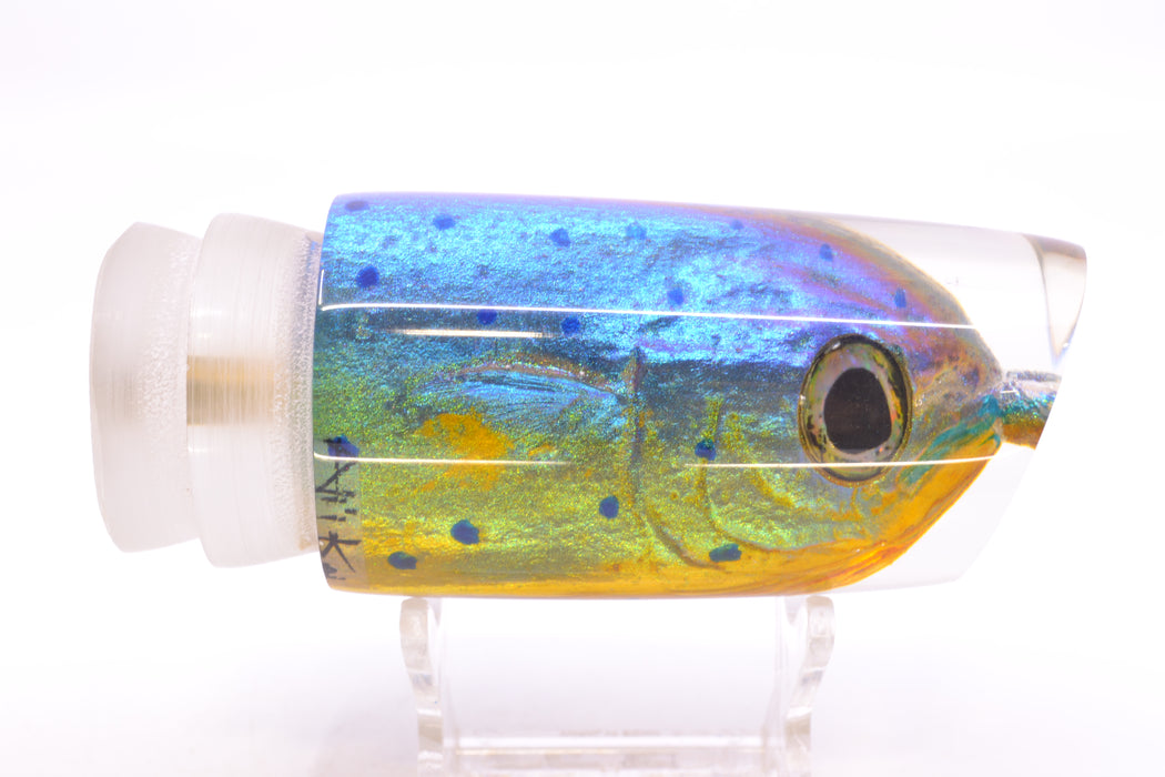 Ali'i Kai Lures Purple-Green-Yellow Mahi Fish Head Nifty 50 14" 6.5oz