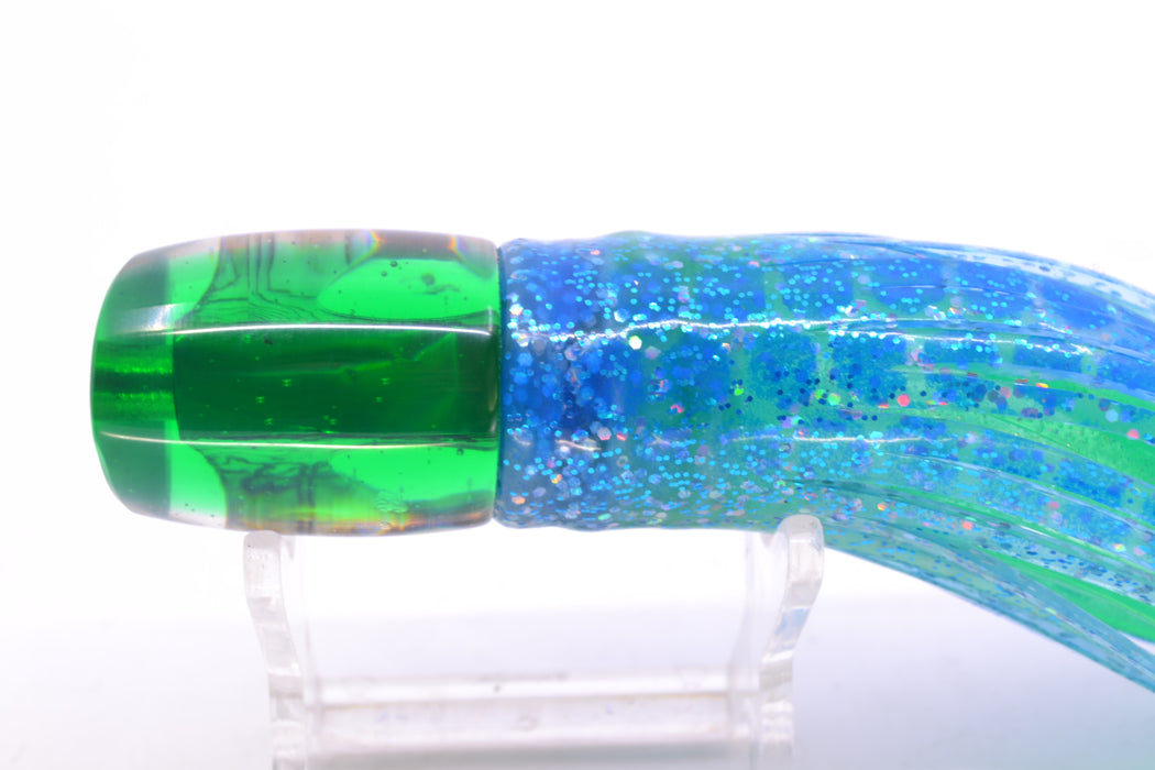 Marlin Magic Blue-Purple Abalone Green Back Tiny Ruckus 7" 3oz Skirted Blue Dots