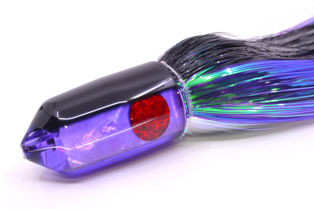 Moyes Lures Purple MOP Black Back Red Eyes 2-Hole Large Sniper Jet 12" 12oz EZ Flash