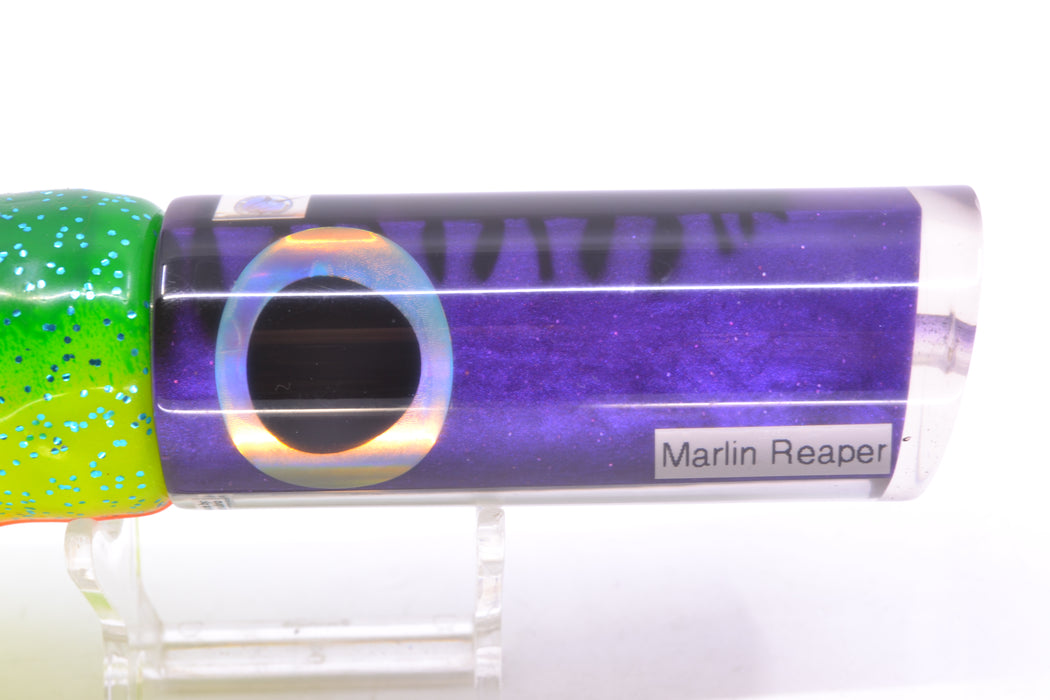 Azores Lures Purple Mackerel Black-Rainbow Eyes Marlin Reaper 12" 10.4oz Skirted Green