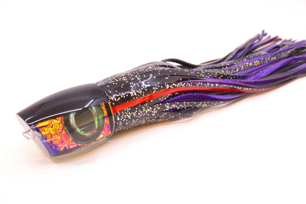 Moyes Lures Purple-Pink Dichro Black Back Taxi Eyes Large J-Boy 14" 9oz Skirted Black