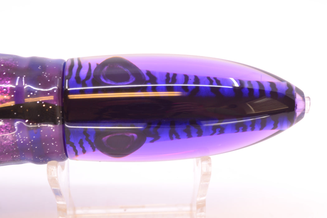 Moyes Lures Purple Mackerel Keeled Medium Ono Bullet 9" 8.7oz Skirted Purple-Blue