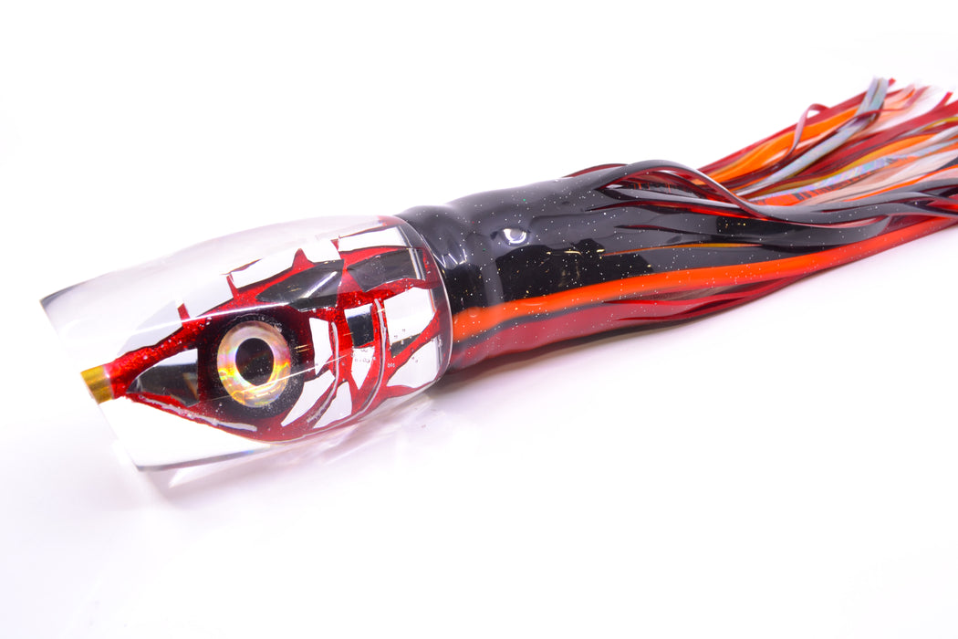 Tsutomu Lures "Disco Red" Fish Head Super Moke 14" 12oz Skirted Black-Red