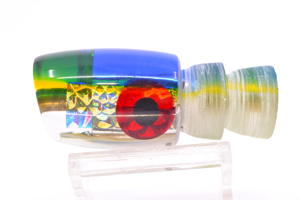 Coggin Lures Rainbow Dichro Blue-Yellow Back Sugar Bear Slant 9" 2.8oz