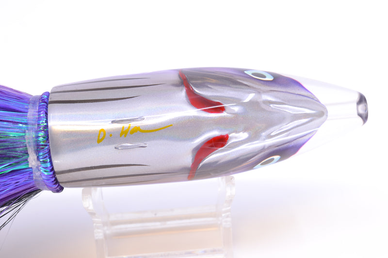 JB Signature Lures Purple Skipjack Fish Head Large Barrel Bomb 12" 9.5oz Strobez Black-Purple