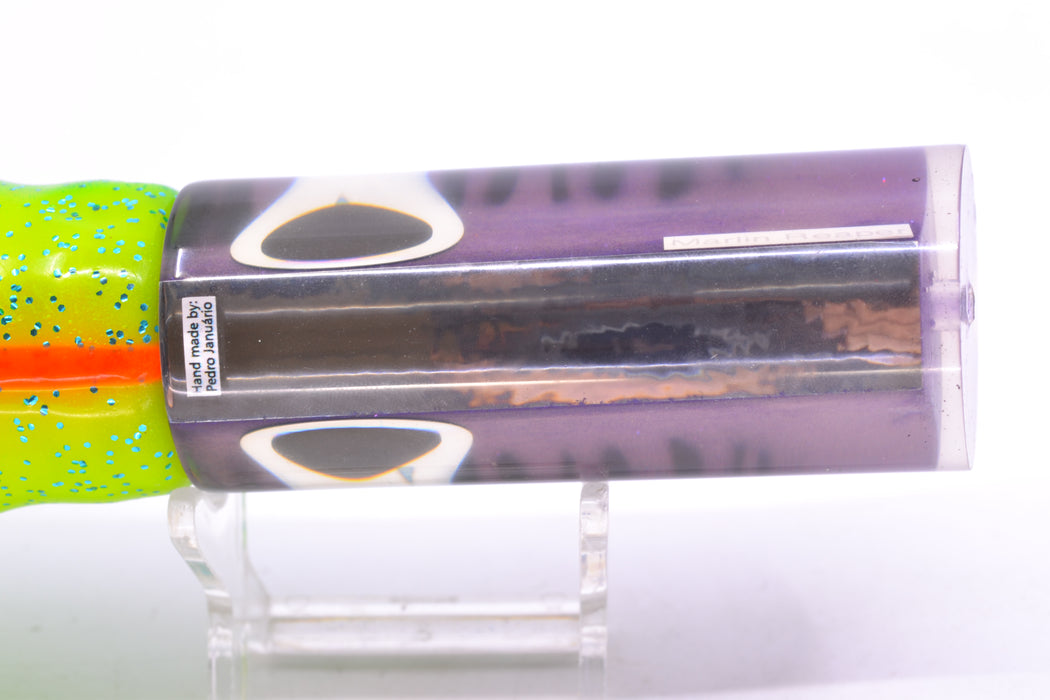 Azores Lures Purple Mackerel Black-Rainbow Eyes Marlin Reaper 12" 10.4oz Skirted Green