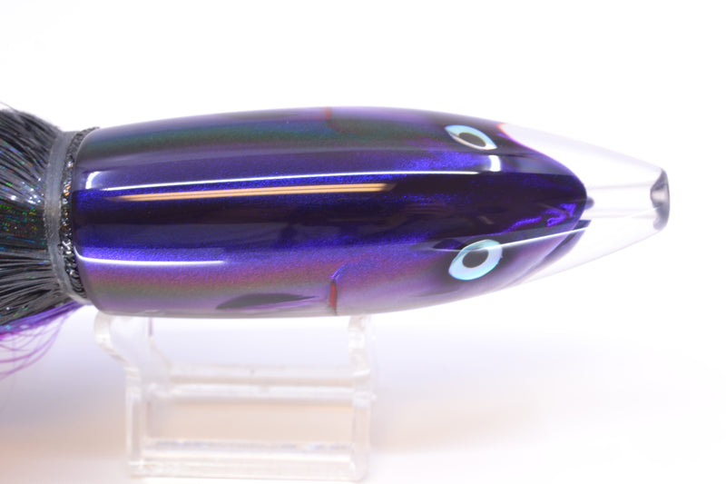 JB Signature Lures Purple Skipjack Fish Head Large Barrel Bomb 12" 9.5oz Strobez Black-Purple