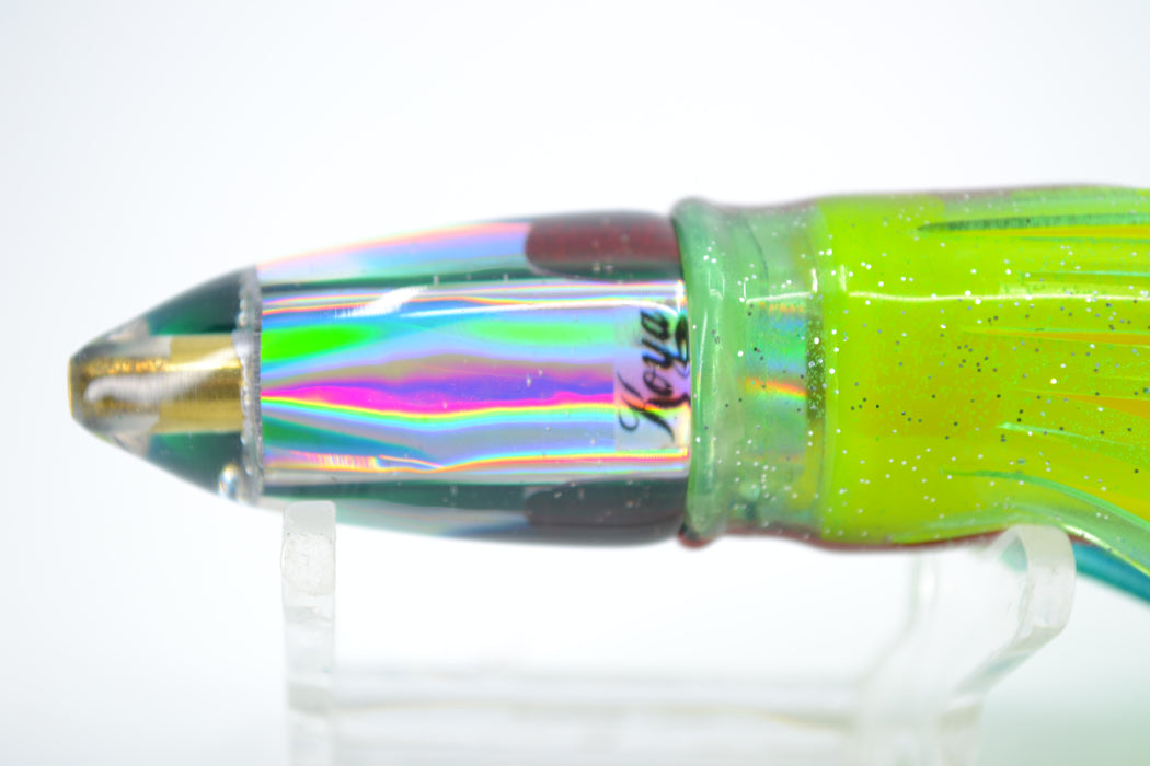 Koya Lures Rainbow Green Back Bullet 5.5" 2.5oz Skirted Green-Blue-Chartreuse