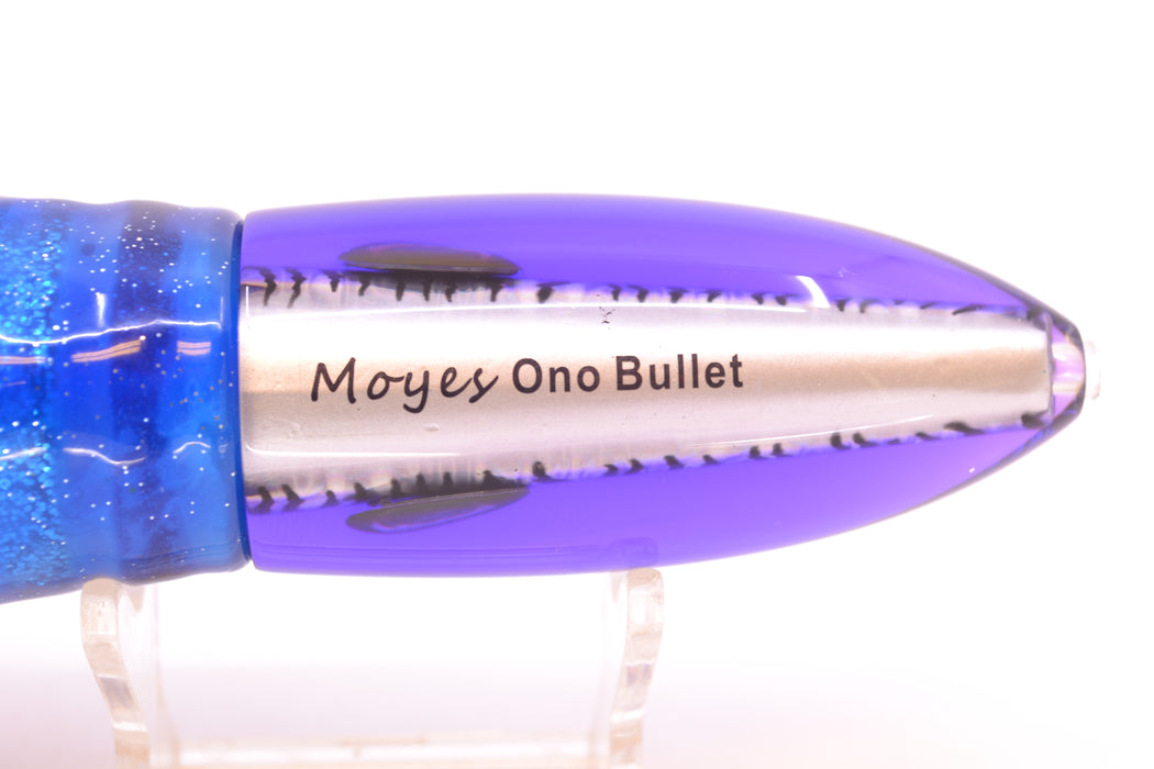 Moyes Lures Purple Mackerel Keeled Medium Ono Bullet 9" 8.7oz Skirted Purple-Blue