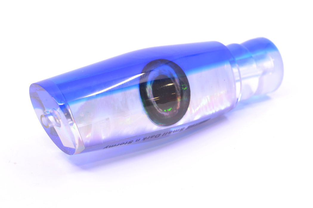 Moyes Lures White MOP Blue Back Taxi Eyes Small Dark-N-Stormy 9" 2.6oz