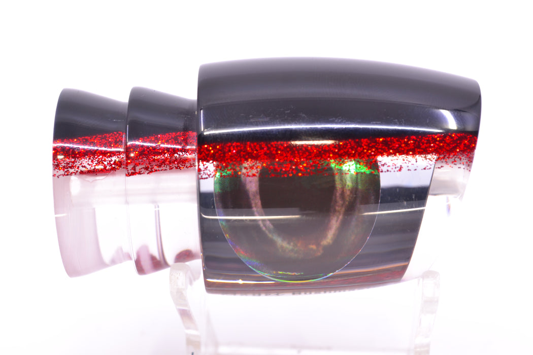 Moyes Lures Clear Mirrored Black-Red Back Taxi Eyes Bushmaster 12" 5.5oz