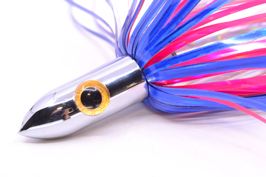 Iland Lures Blue-Pink Mylar Hair Chrome Head "Hawaiian Eye" Ilander 8.5" 2.5oz IL400M-BL/PK
