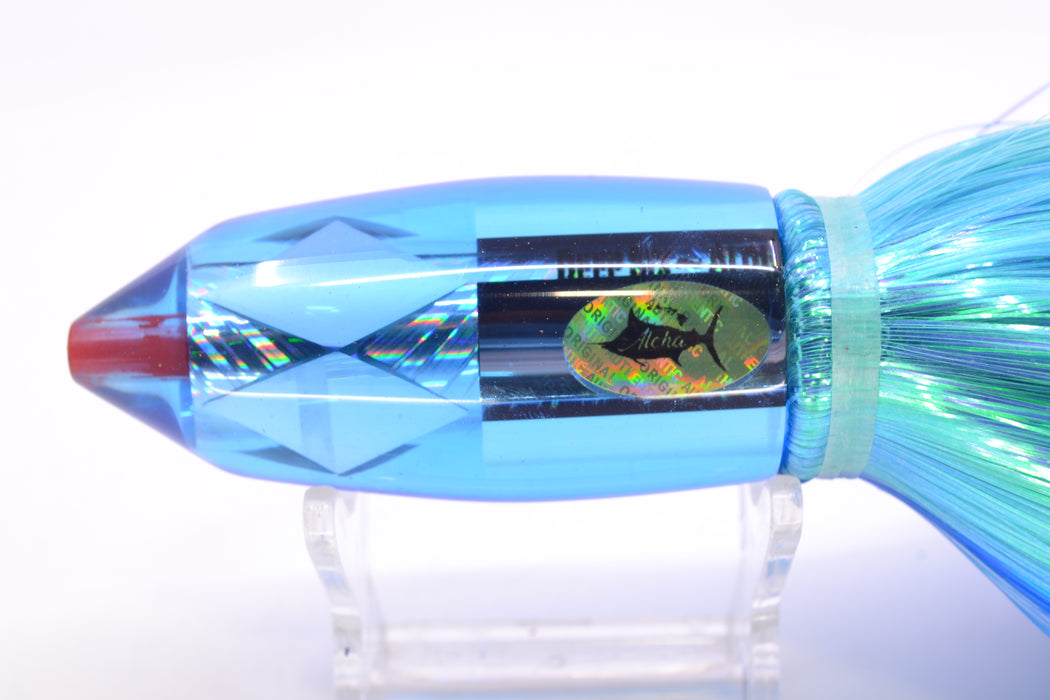 Aloha Lures Ice Blue Mirrored Rainbow Starburst Deep Six 9" 6oz Strobez Royal Blue-Ice Blue