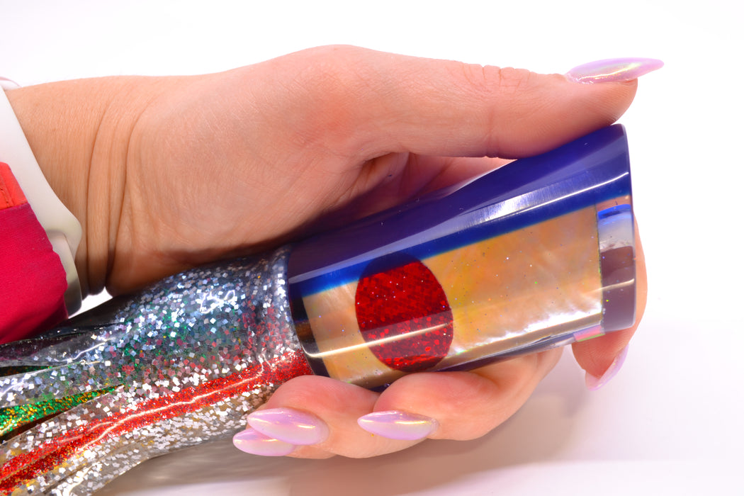 Marlin Magic Lures Golden MOP Blue Back Reverse Taper Large Tube 12" 9oz Skirted Evil GZE