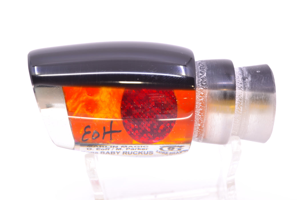 Marlin Magic Lures Orange MOP Black Back Red Eyes Baby Ruckus 10" 4oz
