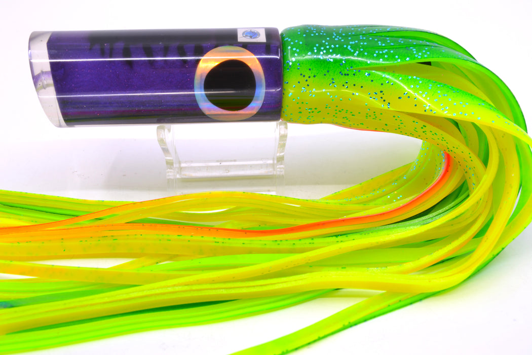 Azores Lures Purple Mackerel Black-Rainbow Eyes Marlin Reaper 12" 10.4oz Skirted Green