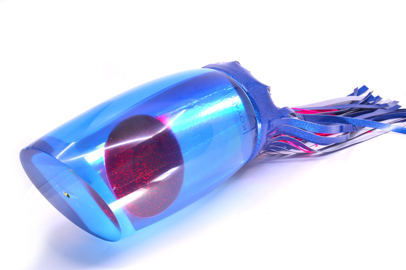 Koya Lures Blue Rainbow Red Eyes XXXXL Poi Dog Teaser 8lb Vinyl Blue *CHIPPED* GZE
