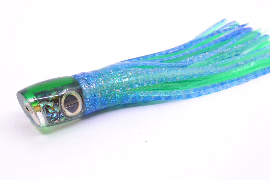 Marlin Magic Blue-Purple Abalone Green Back Tiny Ruckus 7" 3oz Skirted Blue Dots