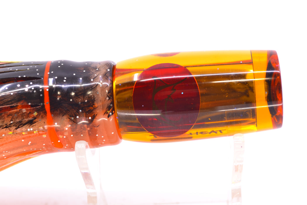 Bonze Lures Amber Mirrored Red Eyes The Heat 9" 2oz Skirted Root Beer-Petrolero