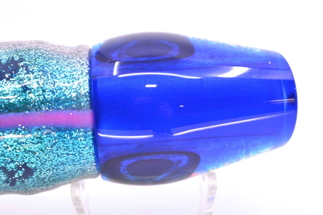 Moyes Lures Blue-Pink Dichro Blue Back Taxi Eyes Large Sumo 14" 13.8oz Skirted GZE