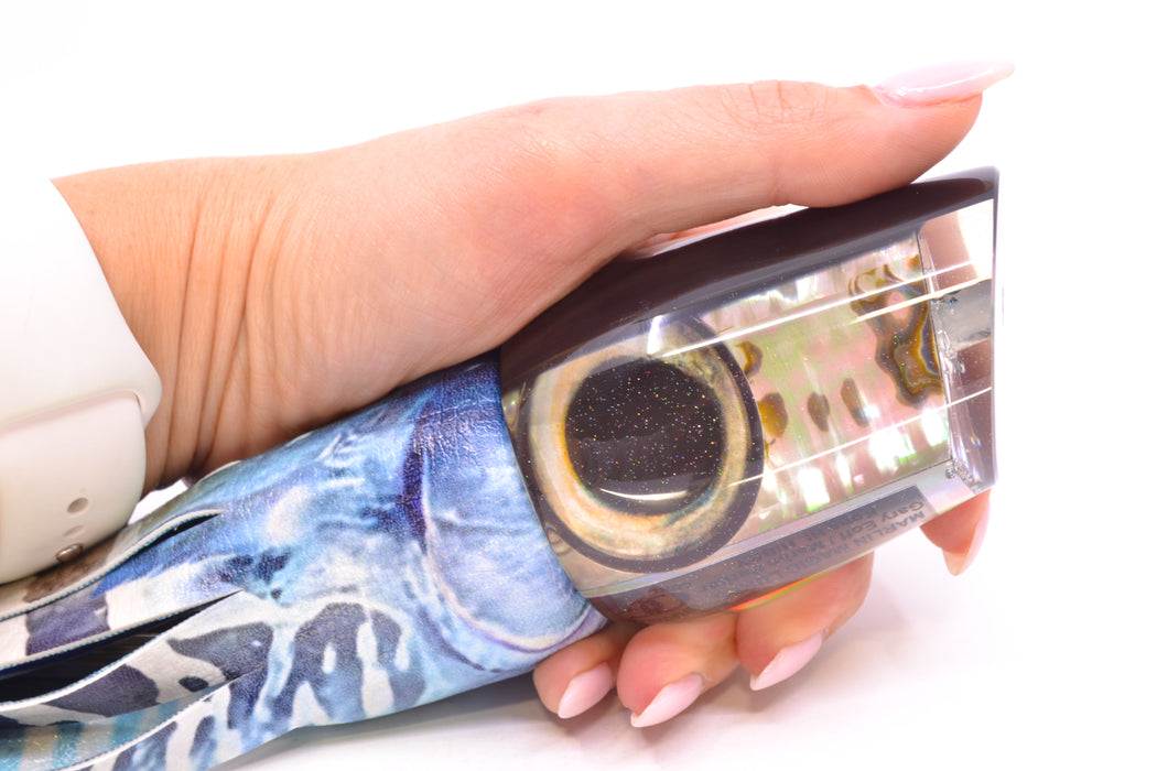 Marlin Magic White Abalone Black Back Taxi Eyes Hibby 14" 11oz ALV Vinyl Wahoo
