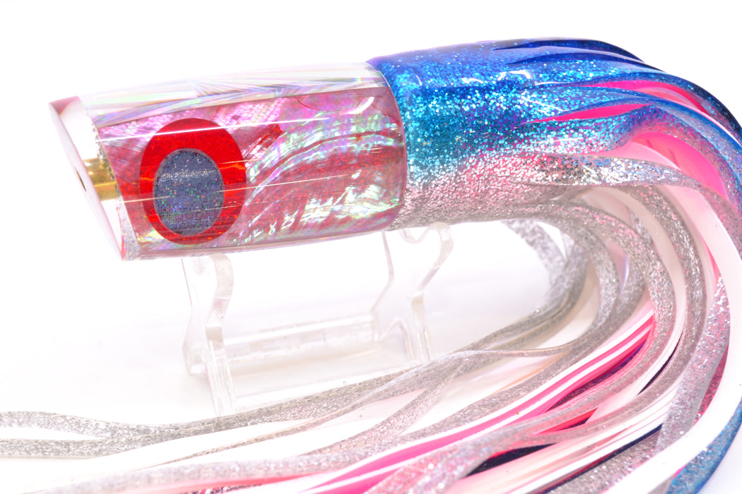 Koya Lures Pink Angel Wing MOP JP Small Lunger 10" 6oz Skirted Pink Line-Blue-Silver