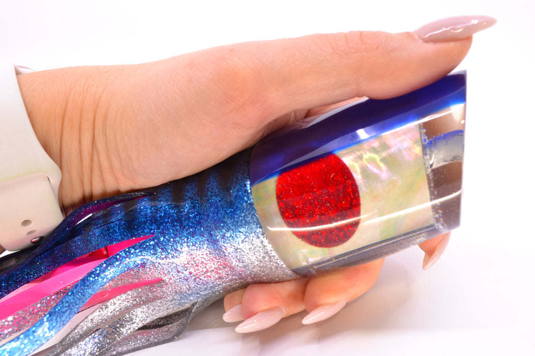 Marlin Magic Pro Series White Awabi Blue Back Ruckus 12" 10oz Skirted Blue Aurora