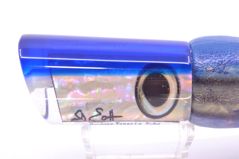 Marlin Magic Lures White Awabi Blue Back Reverse Taper Large Tube 12" 7.5oz ALV Skipjack