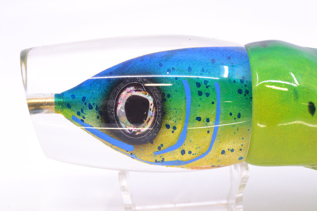 Tsutomu Lures "Mahi to Da Max" Fish Head Super Moke 14" 10.3oz Fire Tailz Mahi