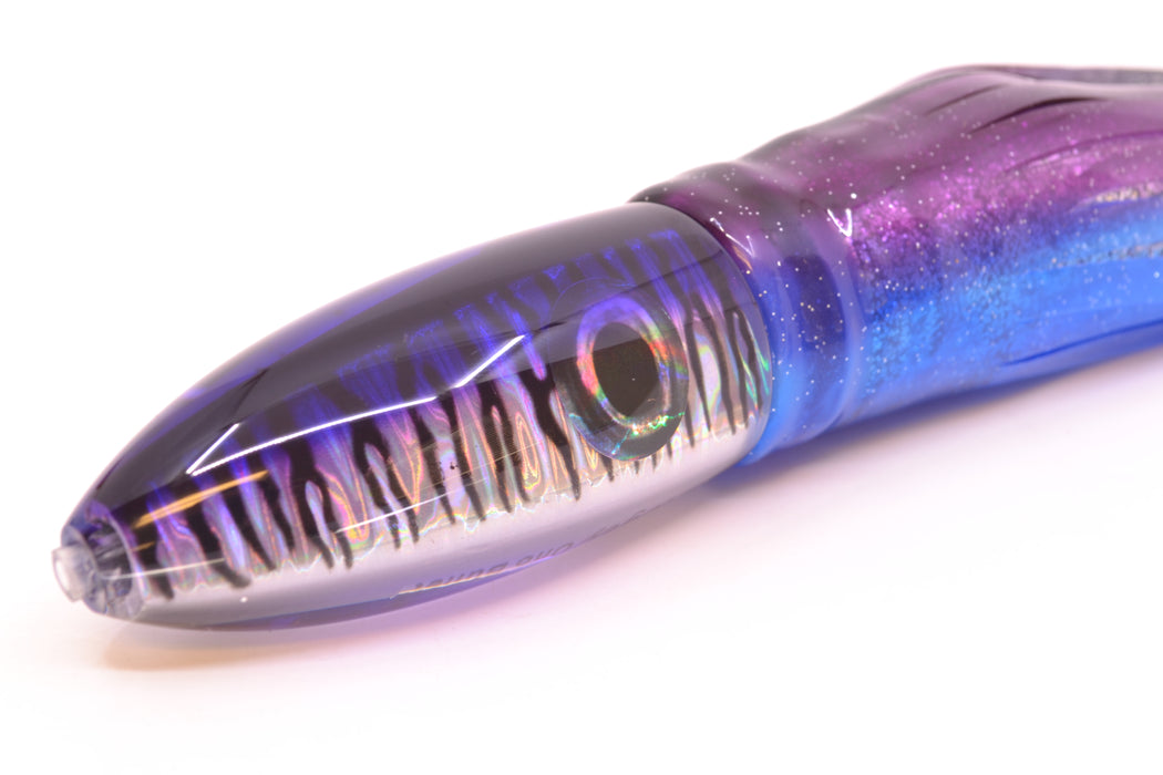 Moyes Lures Purple Mackerel Keeled Medium Ono Bullet 9" 8.7oz Skirted Purple-Blue